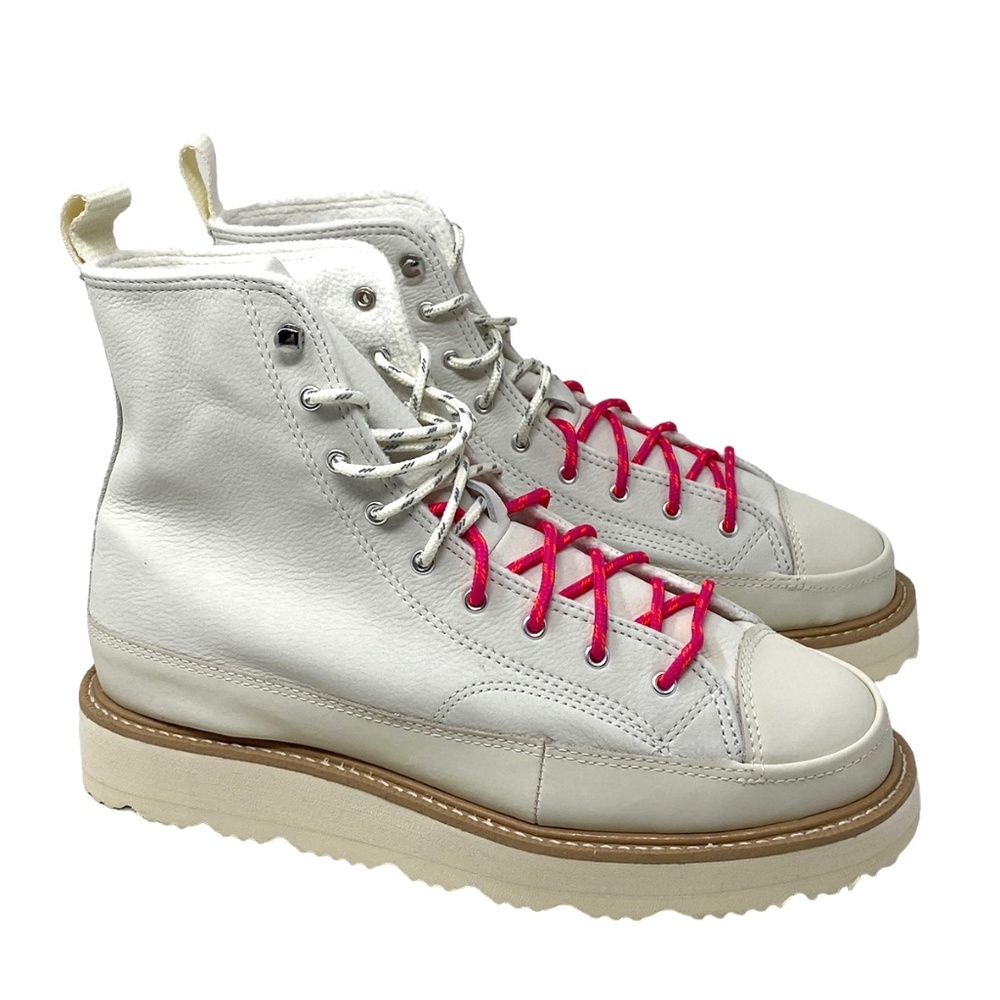 Converse Chuck Taylor Crafted Boot High Top Leather Ivory Women Sneakers 173212C - Picture 2 of 10